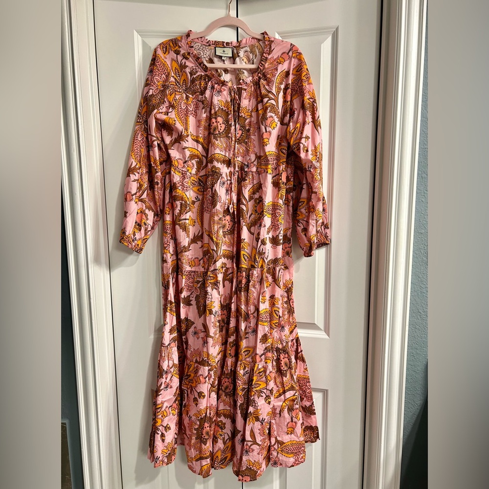 Tuckernuck Pink Orange Caftan Maxi Dress